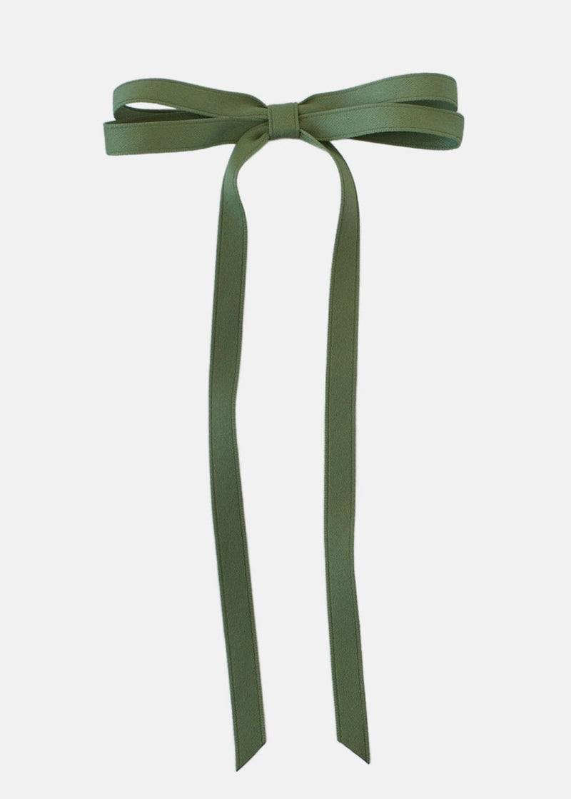 Olivia Matte Satin Bow - Olive
