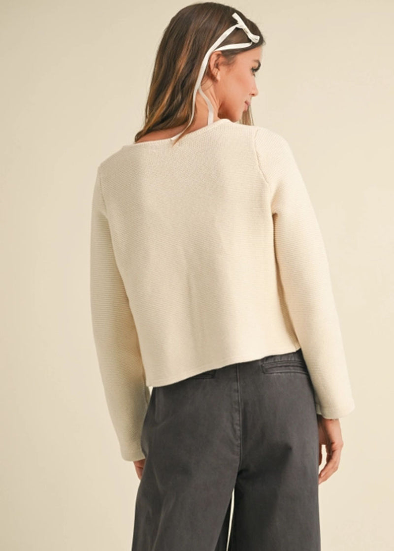 Marnie Tie-Front Cardigan - Beige