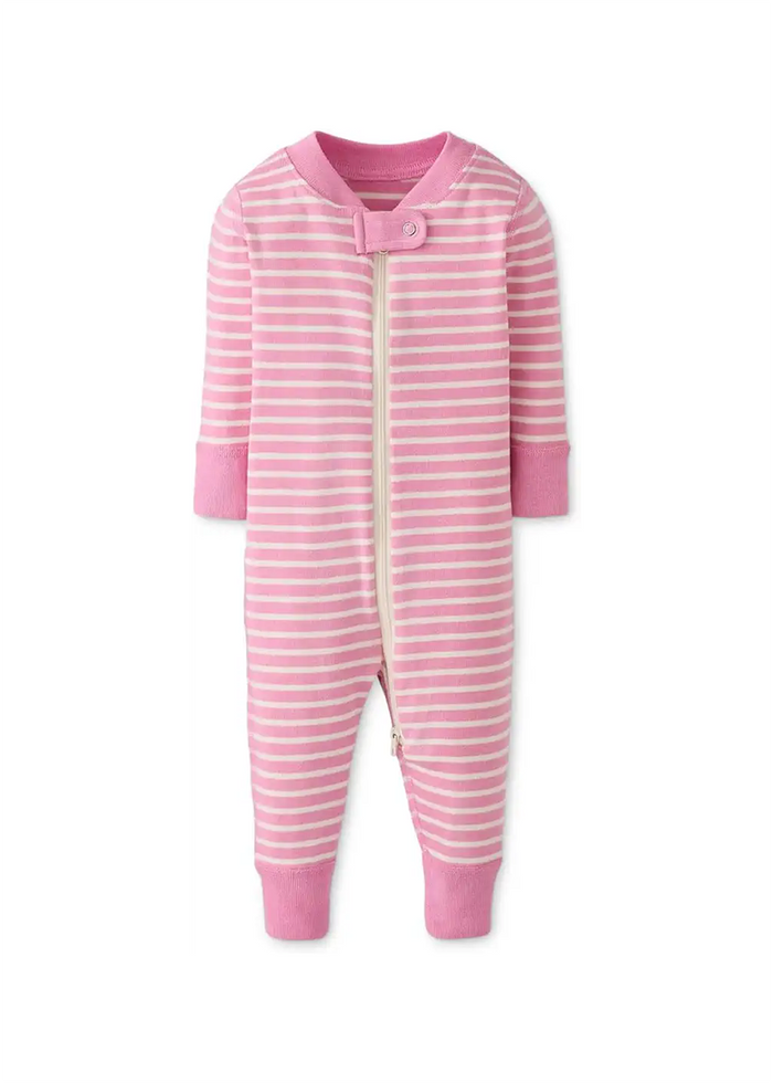 Baby 2-Way Zip Sleeper In HannaSoft - Begonia Pink Stripe
