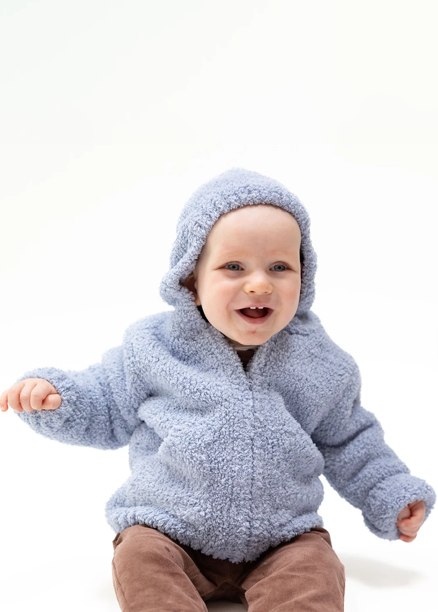 Chenille Hooded Jacket - Dusty Blue
