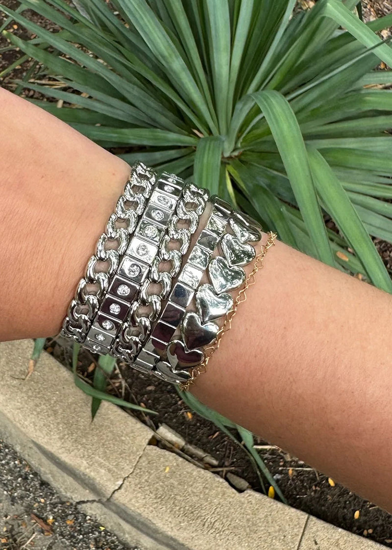 Stretch Cuban Chainlink Bracelet - Silver