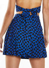 Vanessa Warped Checkerboard Mini Skirt - Blue