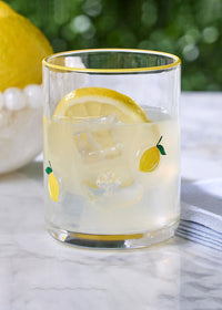 Painted Lemons Glass