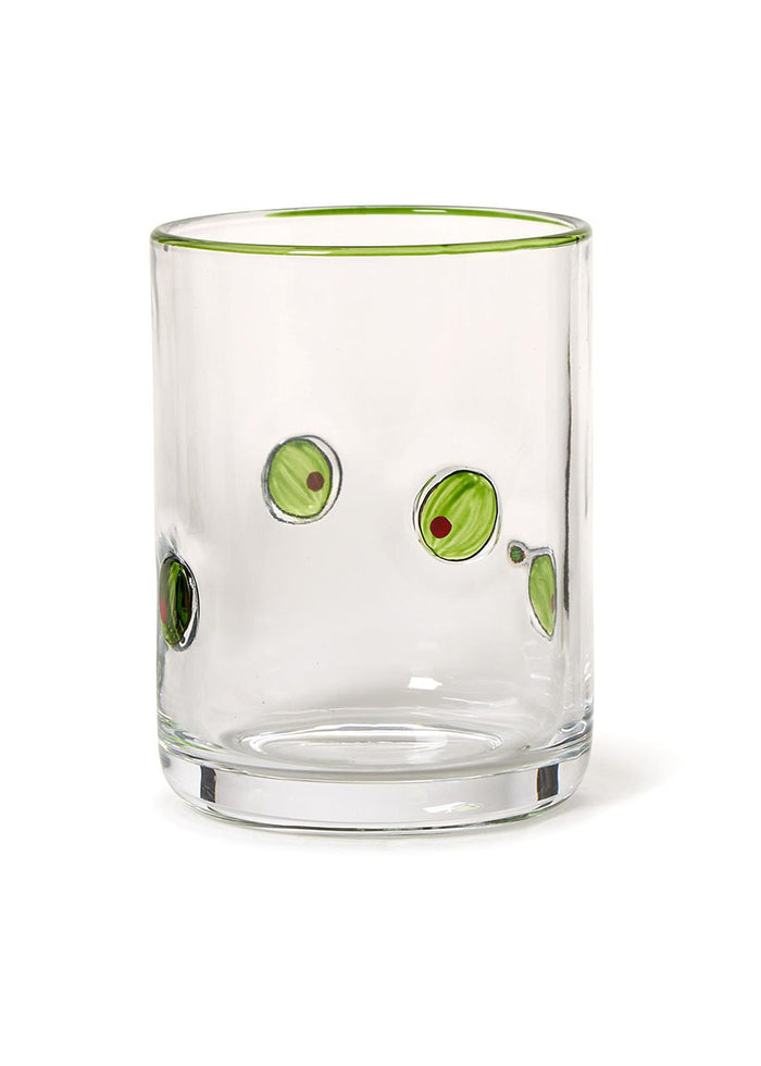 Painted Martini Olives Glass