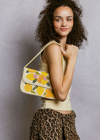 Summer Beaded Lemon Shoulder Bag - Ivory