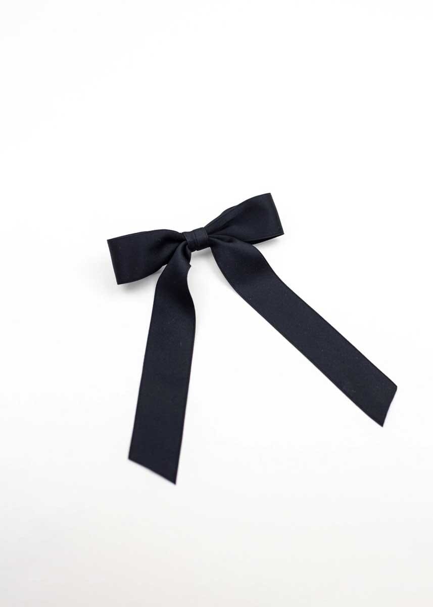 Florence Medium Matte Satin Bow - Black