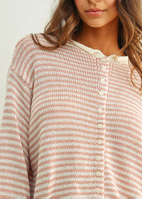Anne Cardigan - Rose Stripe