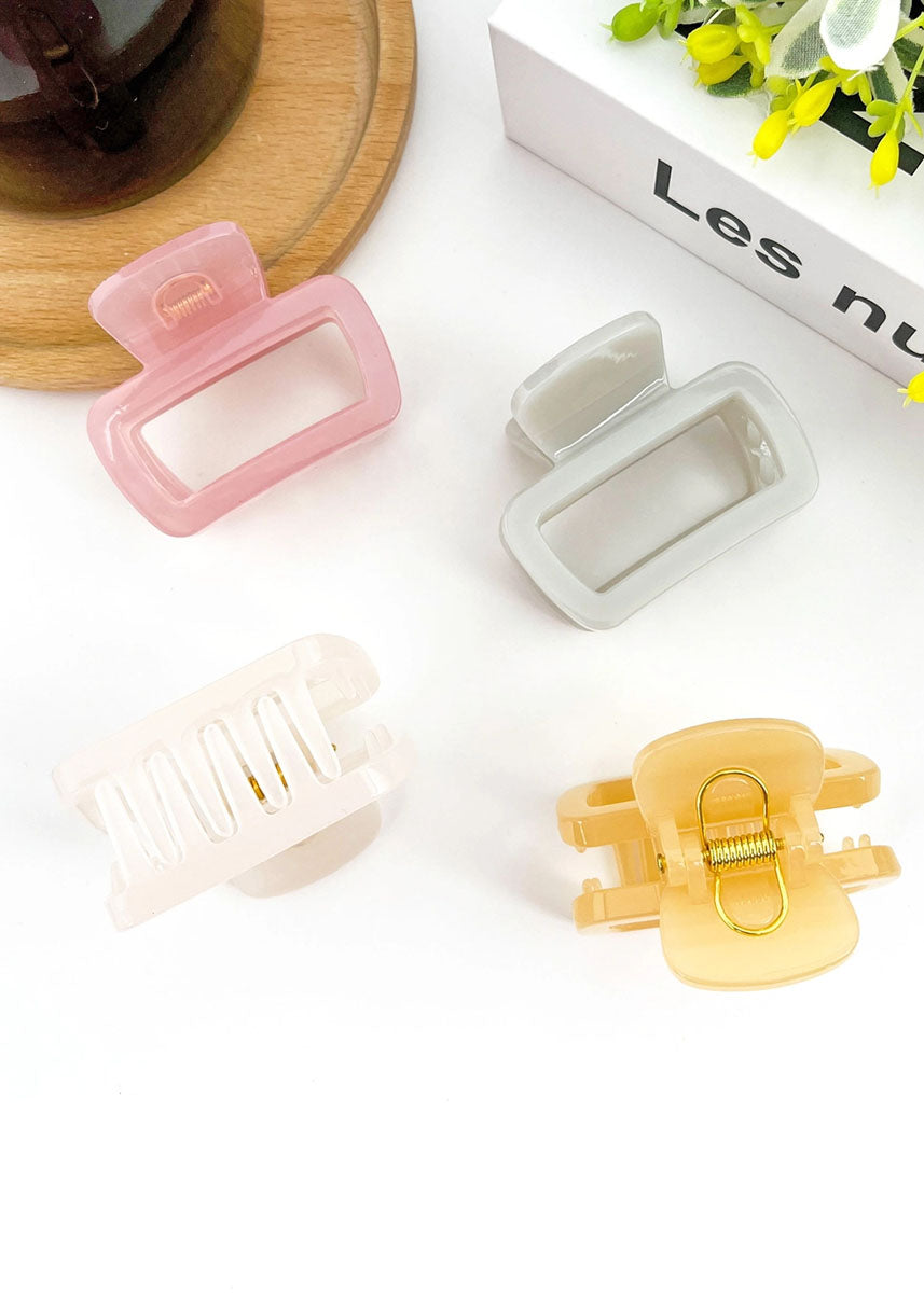 Mini Square Jelly Claw Clip - Pink
