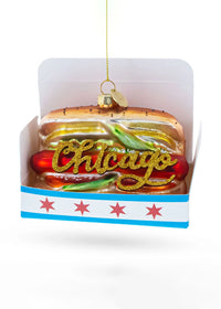Classic Chicago Style Hot Dog Ornament