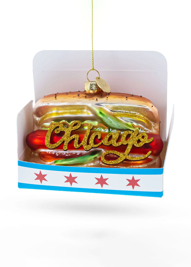Classic Chicago Style Hot Dog Ornament
