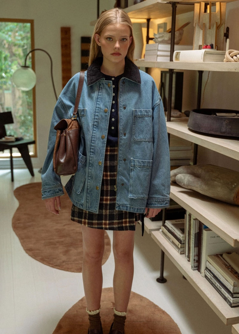 Fern Corduroy Collar Jacket - Denim