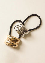Mini Double Arch Metal Hair Tie - Silver
