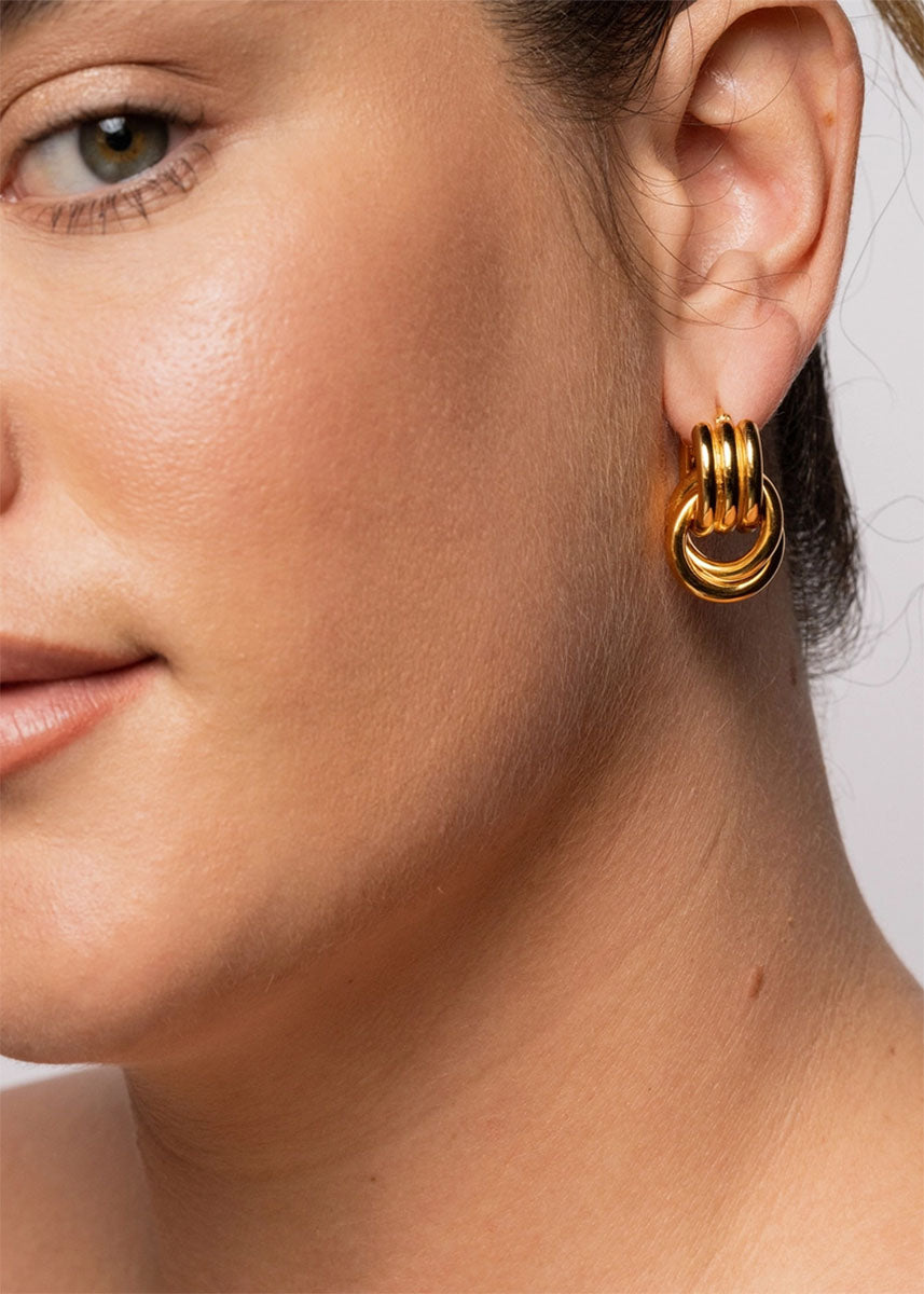 Olsen Convertible Hoops - Yellow Gold