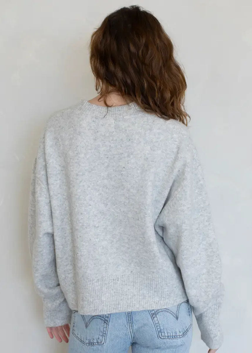 Briar V-Neck Sweater - Heather Grey