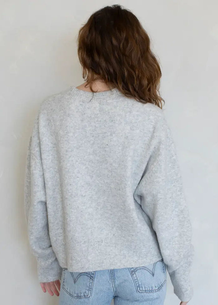 Briar V-Neck Sweater - Heather Grey