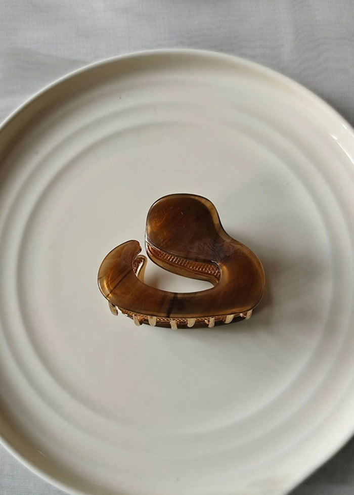 French Marbled Hair Claw Clip - Brown