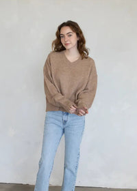 Briar V-Neck Sweater - Mocha