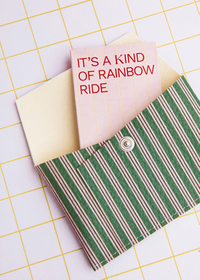 Green And Pink Stripes Wallet