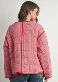 Astrid Quilted Puff Jacket - Red Multi