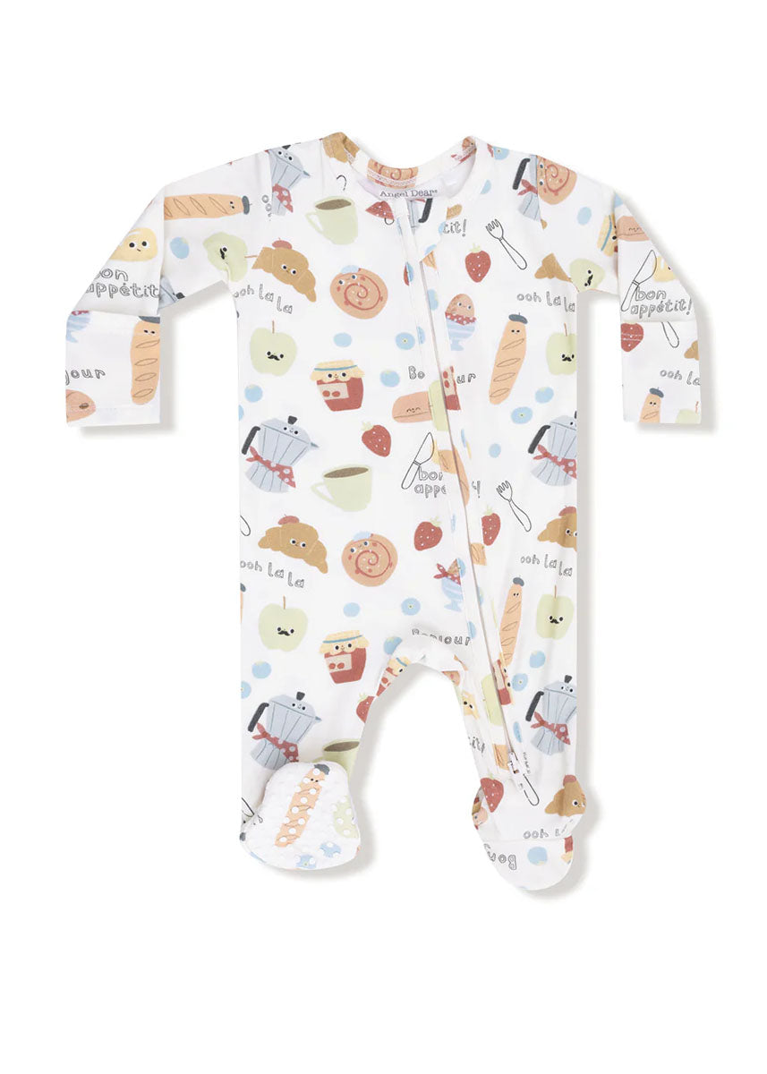 2-Way Zipper Footie - Bonjour Breakfast