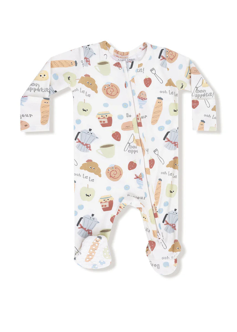 2-Way Zipper Footie - Bonjour Breakfast