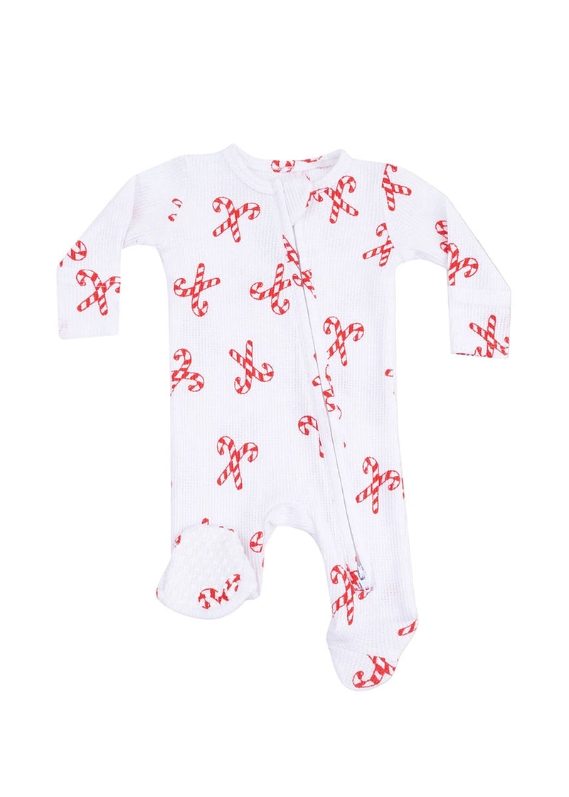 2-Way Zipper Footie - Candy Cane Duo