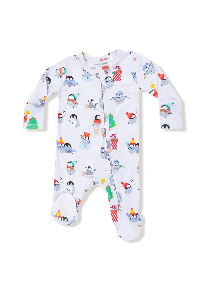 2-Way Zipper Footie - Holiday Penguins