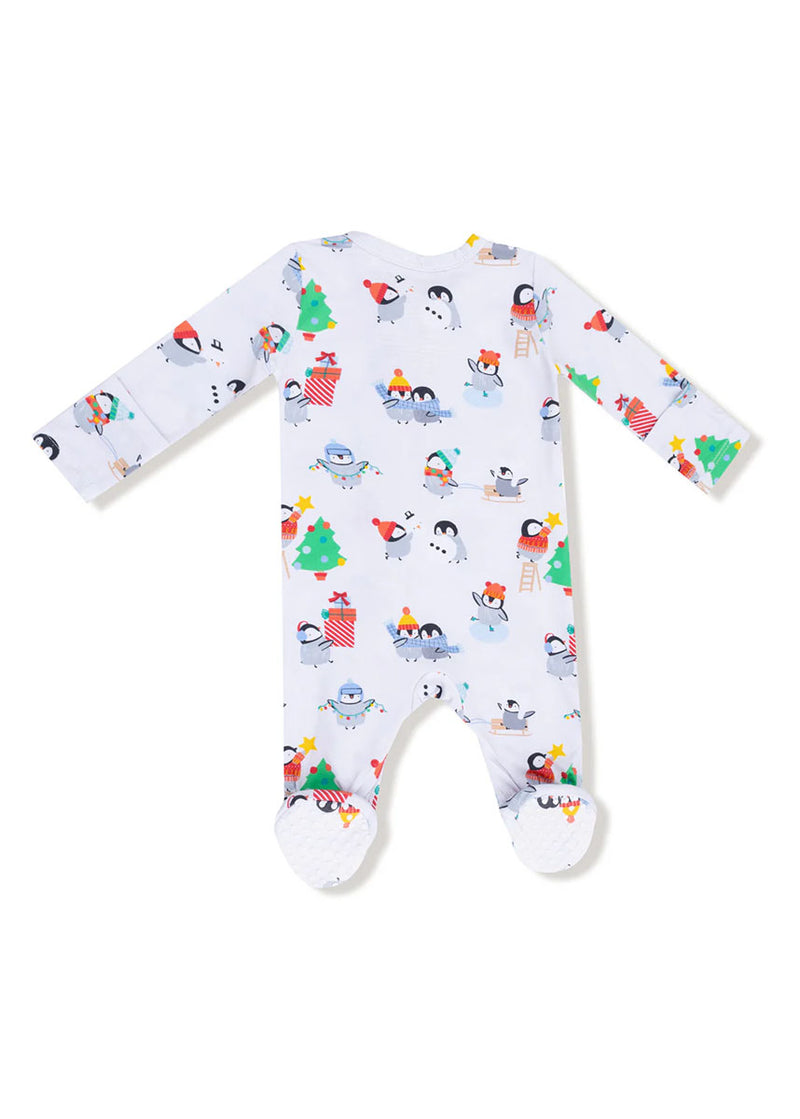 2-Way Zipper Footie - Holiday Penguins