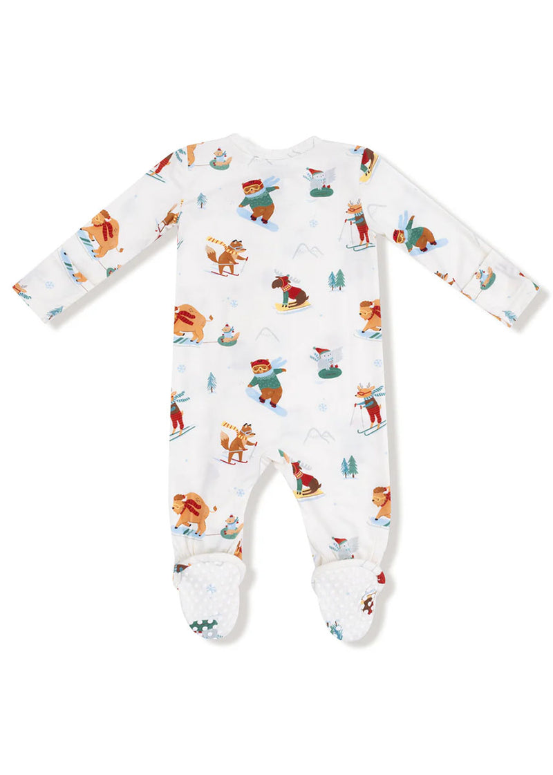 2-Way Zipper Footie - Winter Animal Sports