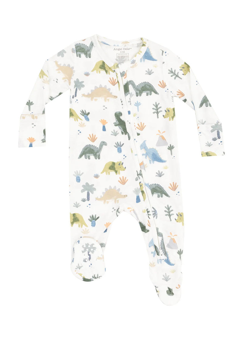 2-Way Zipper Footie - Soft Dinos
