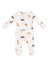 2-Way Zipper Footie - Watercolor Puppies