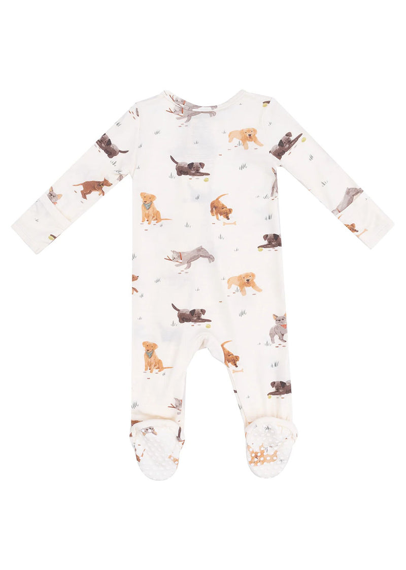 2-Way Zipper Footie - Watercolor Puppies