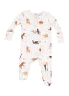 2-Way Zipper Footie - Watercolor Puppies