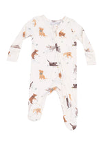 2-Way Zipper Footie - Watercolor Puppies