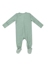 2-Way Solid Zipper Footie - Frosty Green