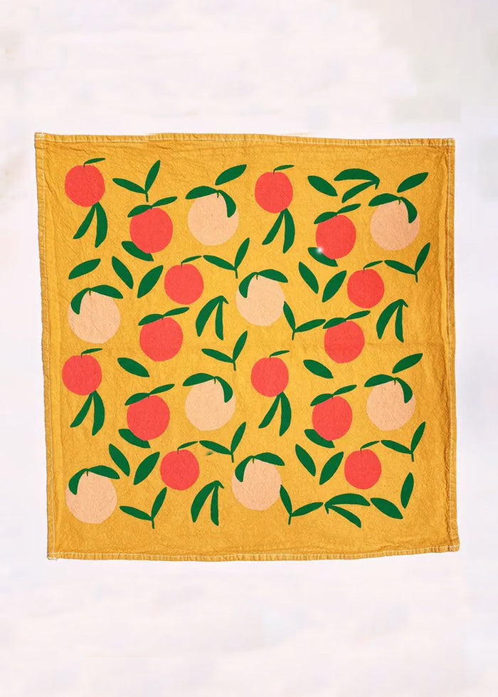 Yellow Peach Tea Towel
