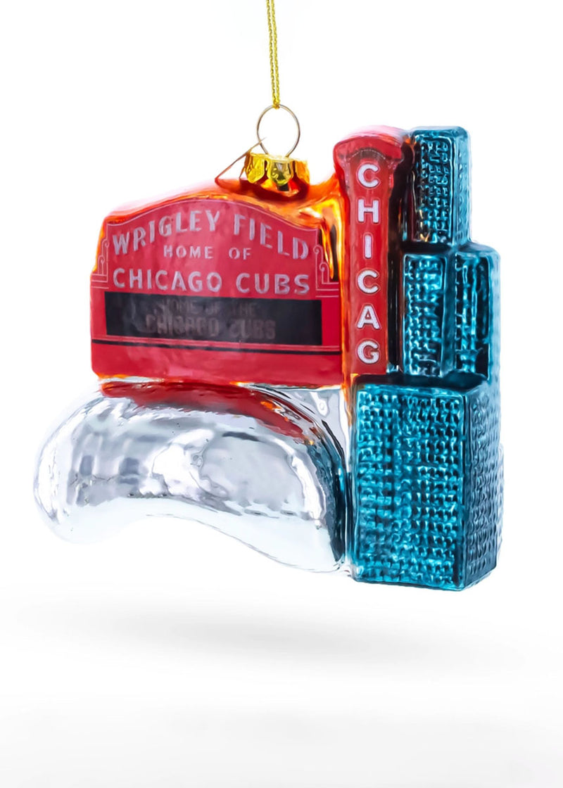 Chicago Travel Attractions Glass Ornament