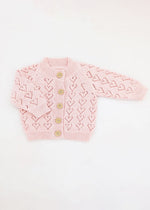 Lace Heart Cardigan - Blush