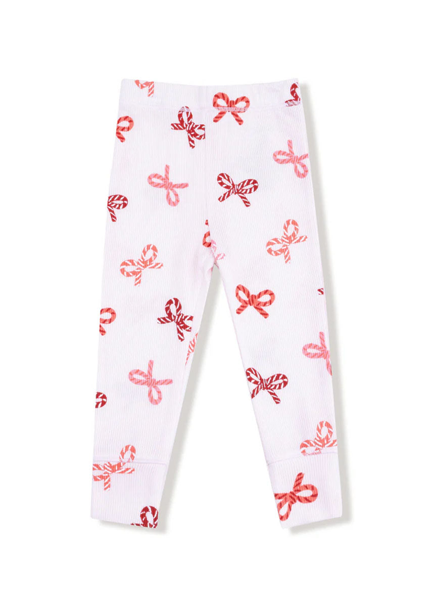 2-Piece L/S Pajama Set - Candy Cane Bows