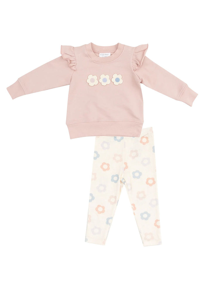 Ruffle Sweatshirt & Legging Set - Daisy Pop
