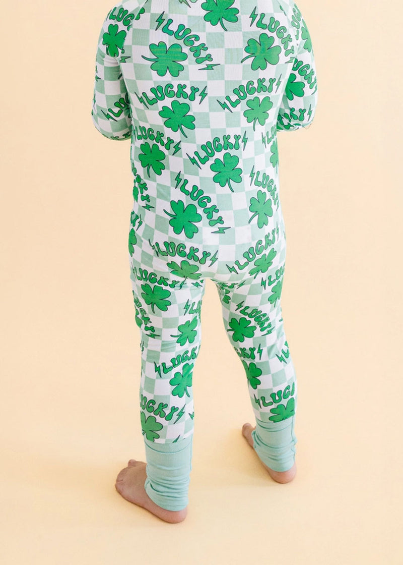 Lucky Shamrock Bamboo Zipper Romper