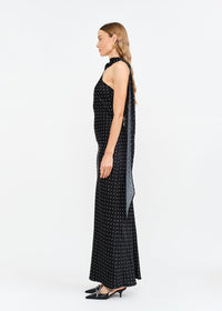 Magdalena Halter Dot Dress - Black