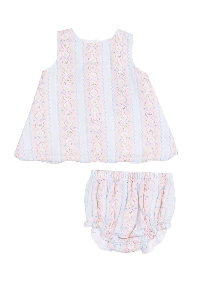 Scallop Open-Back Top & Bloomer Set - Ogee Floral