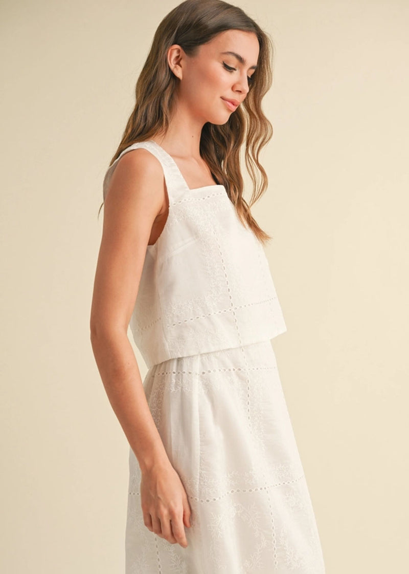 Bonne Eyelet Top - White