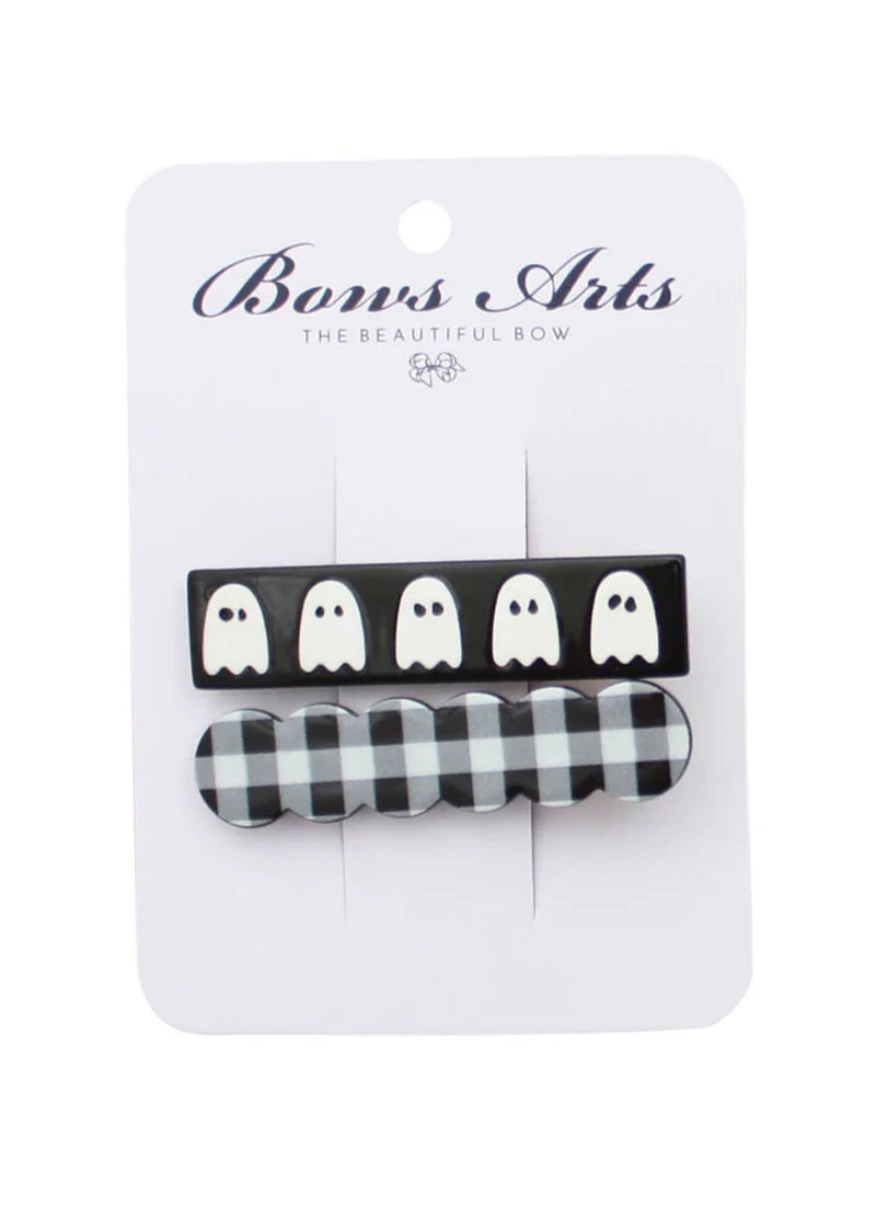 Halloween Bar Clip Set - Ghost & Plaid