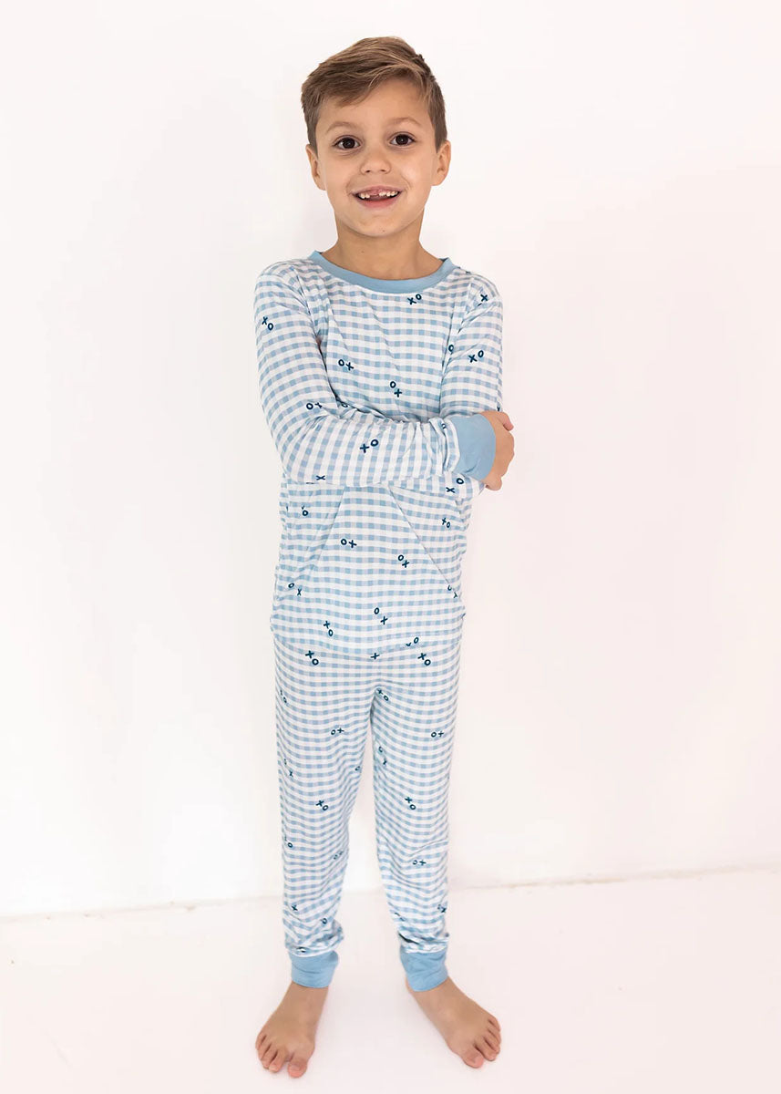 Blue XO Gingham Two Piece Set