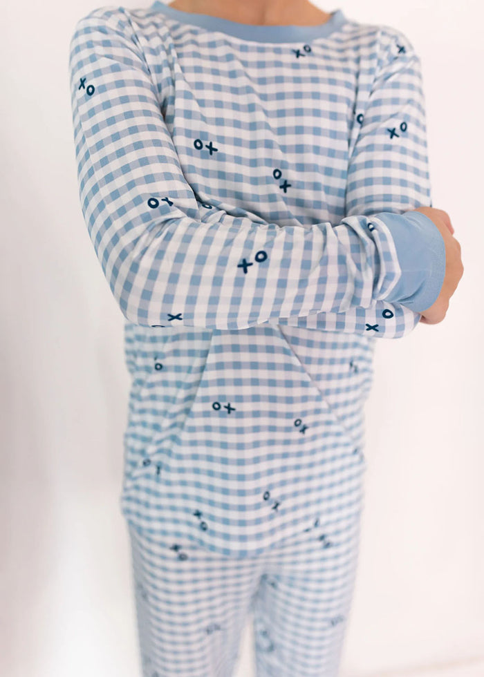 Blue XO Gingham Two Piece Set