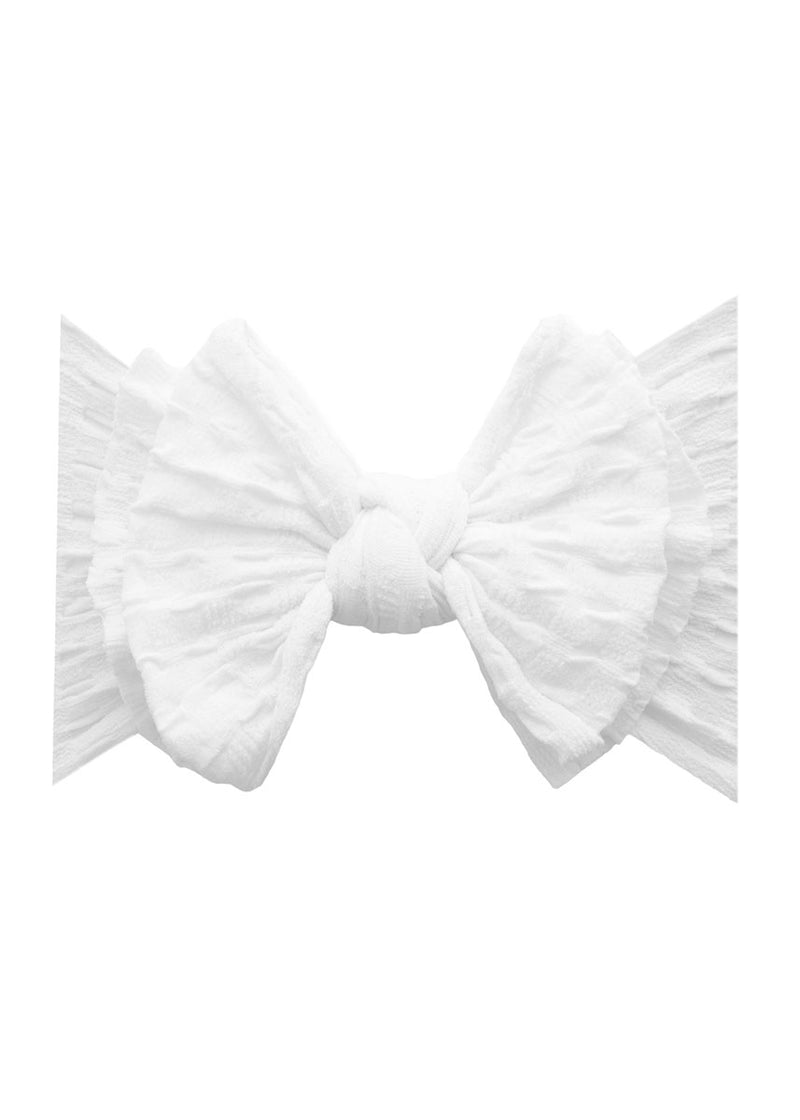 Waffle Fab Bow Headband - White