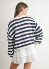 Adrianna Striped Cardigan - Ivory & Navy