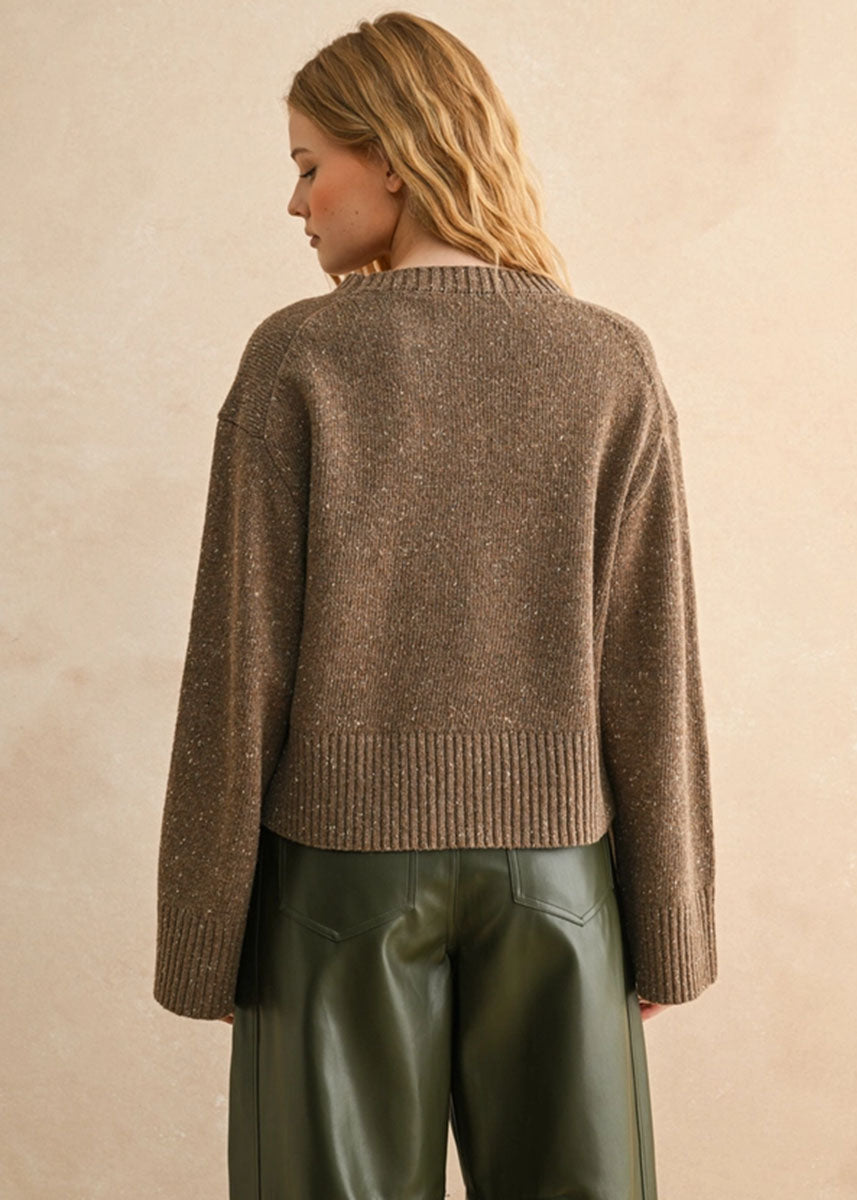 Maxine Speckled Sweater - Brown